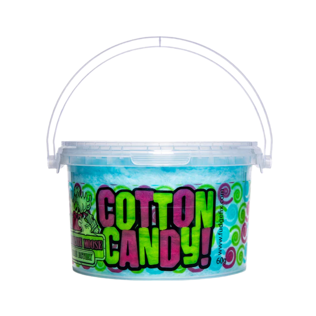 CHOCOLATE MOOSE FUDGE FACTORY BLUE RASPBERRY COTTON CANDY