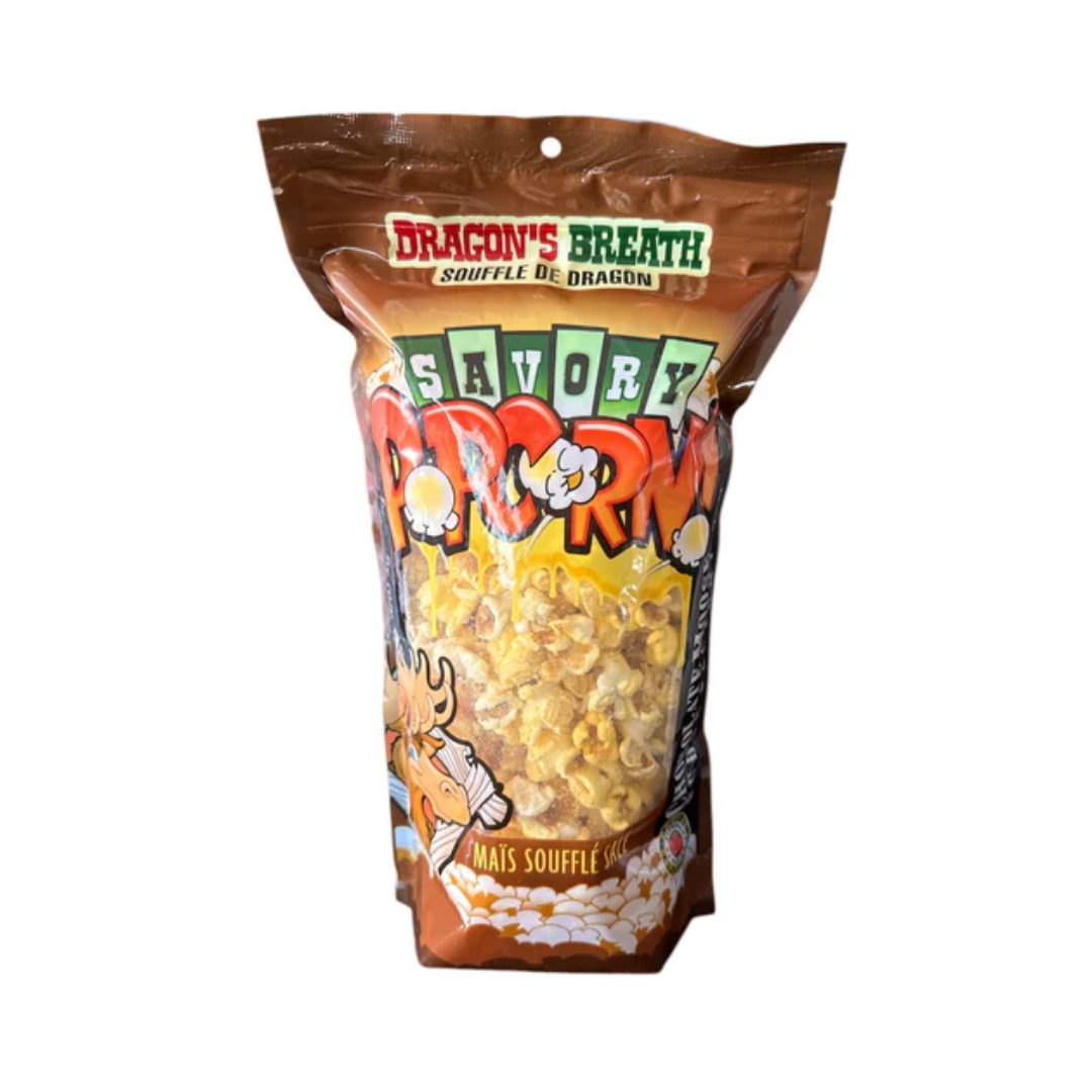 CHOCOLATE MOOSE FUDGE FACTORY DRAGON'S BREATH SAVORY POPCORN