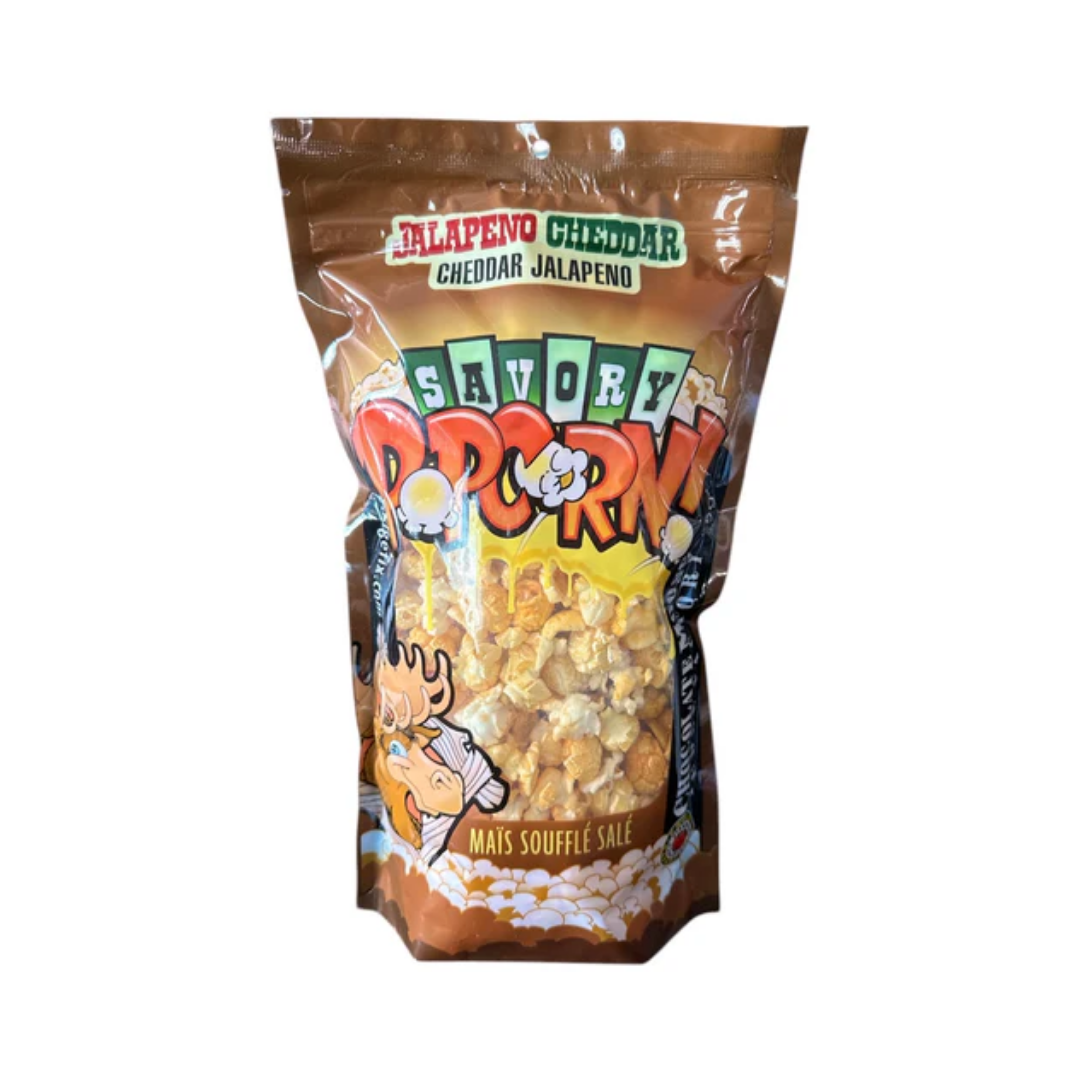 CHOCOLATE MOOSE FUDGE FACTORY JALAPENO CHEDDAR SAVORY POPCORN