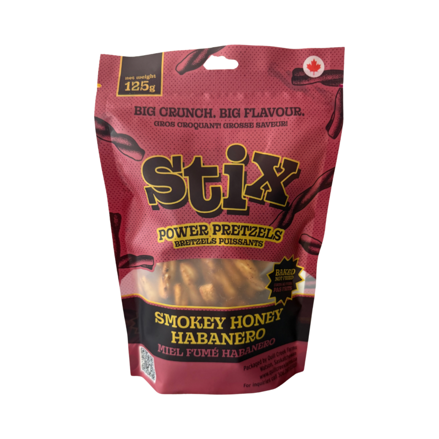 QUILL CREEK FARMS STIX POWER PRETZELS SMOKEY HONEY HABANERO