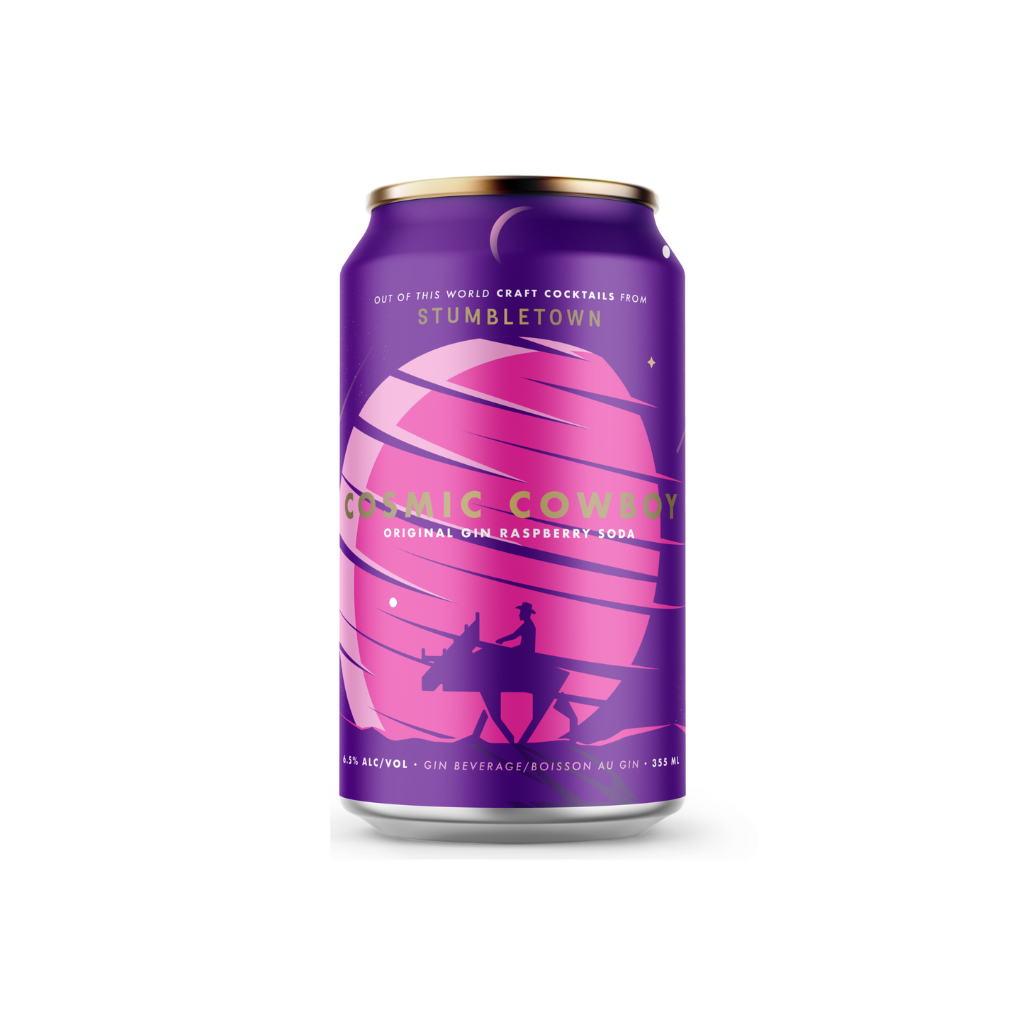 STUMBLETOWN DISTILLING COSMIC COWBOY ORIGINAL GIN RASPBERRY SODA