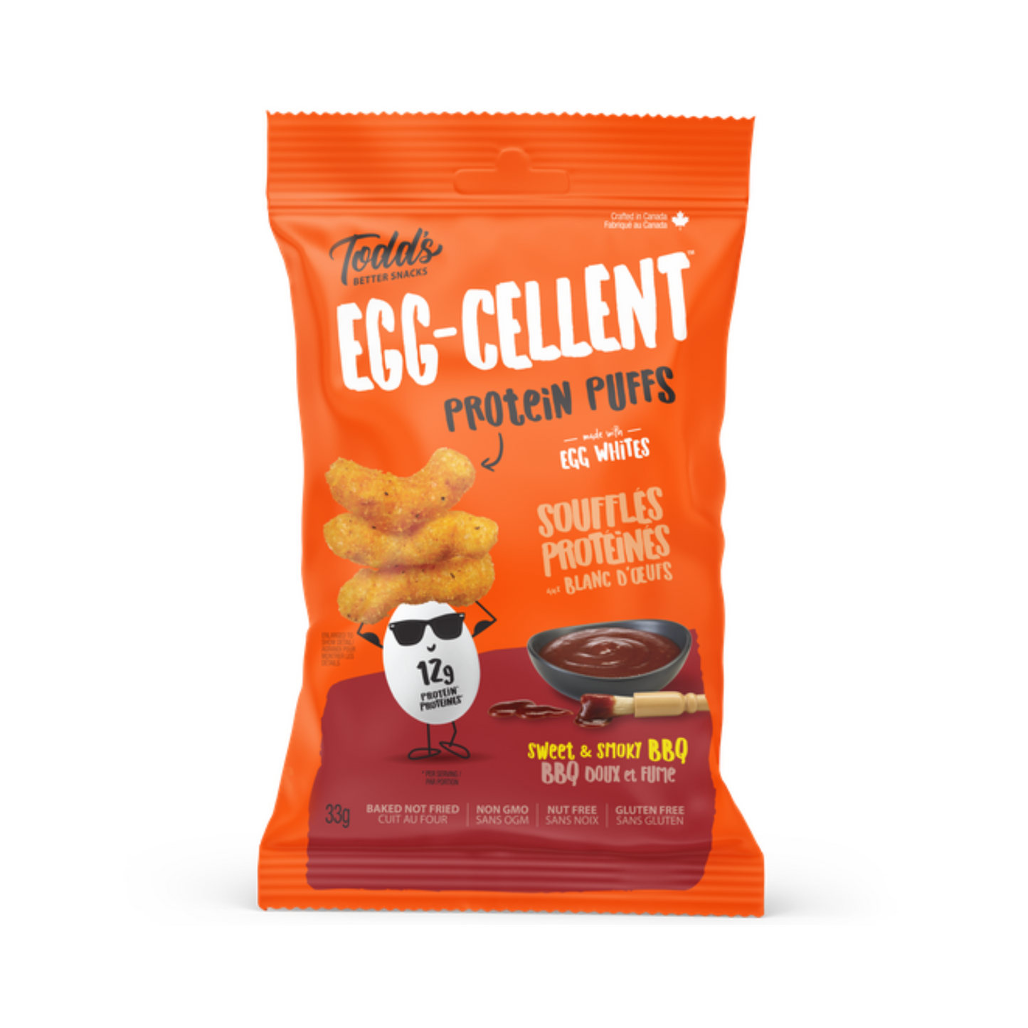 TODD'S EGG-CELLENT PROTEIN PUFFS SWEET & SMOKY BBQ (33g pks)