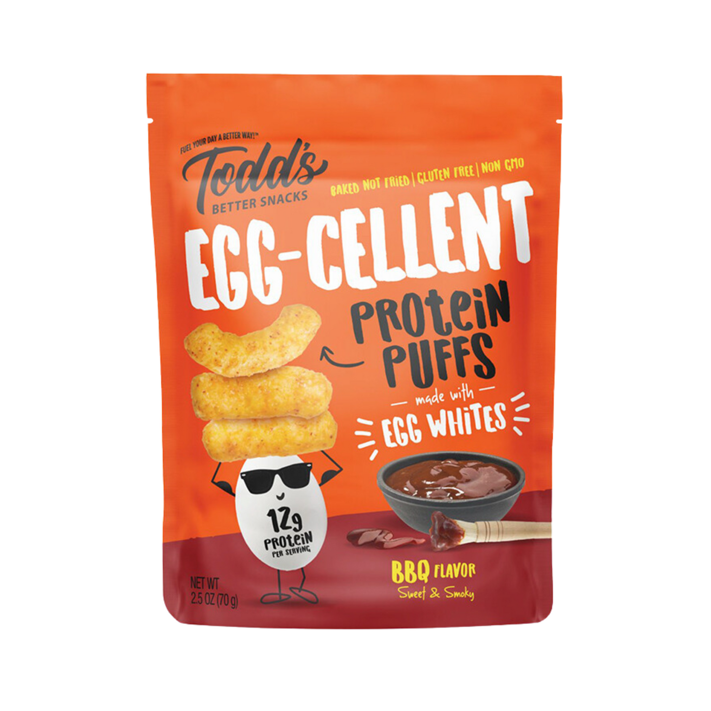 TODD'S EGG-CELLENT PROTEIN PUFFS SWEET & SMOKY BBQ (70g pks)