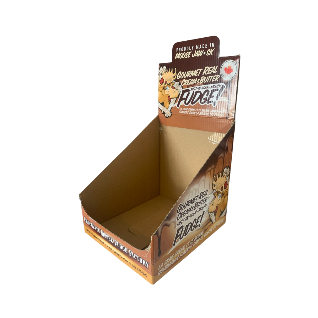 CHOCOLATE MOOSE FUDGE FACTORY 12 BAR TABLE  DISPLAYER