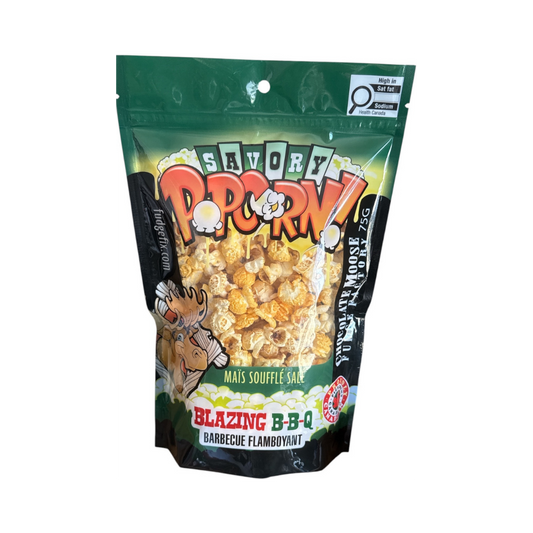 CHOCOLATE MOOSE FUDGE FACTORY BLAZING BBQ SAVORY POPCORN