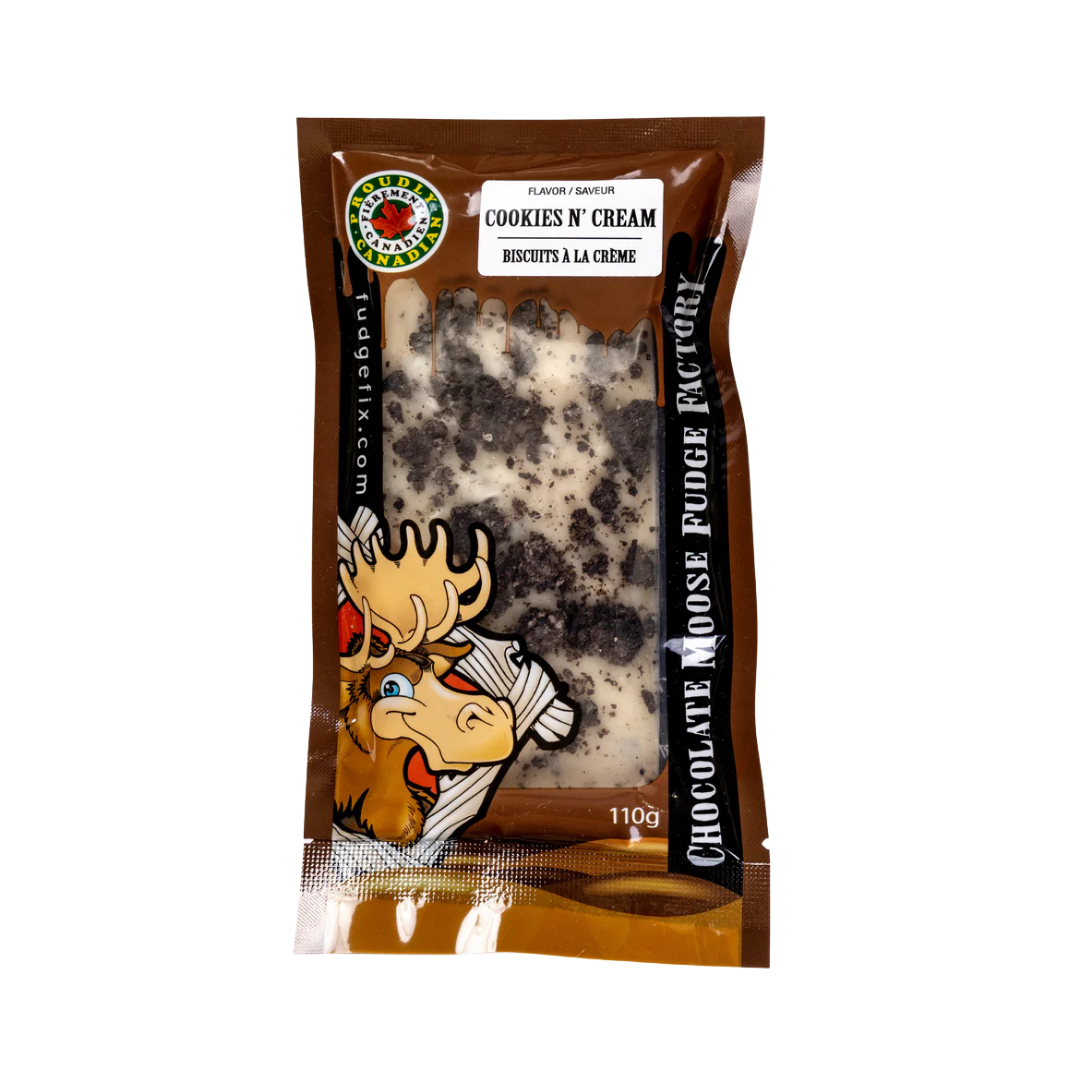CHOCOLATE MOOSE FUDGE FACTORY COOKIES & CREAM FUDGE