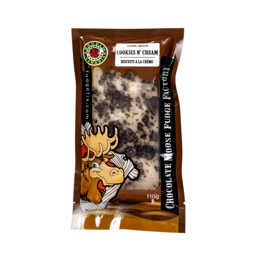 CHOCOLATE MOOSE FUDGE FACTORY COOKIES & CREAM FUDGE