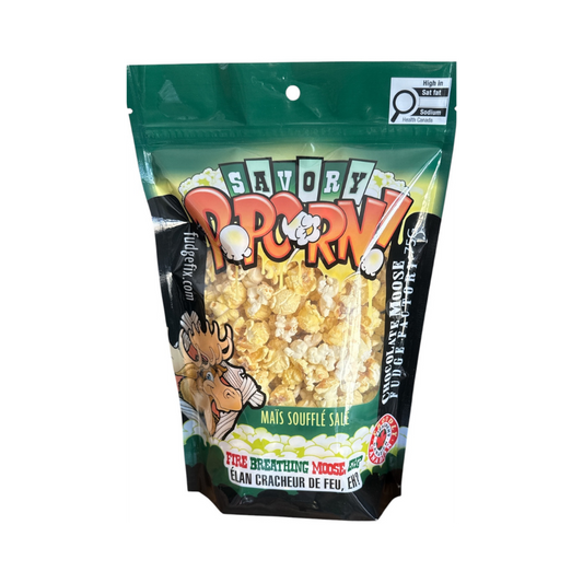 CHOCOLATE MOOSE FUDGE FACTORY FIRE BREATHING MOOSE, EH? SAVORY POPCORN