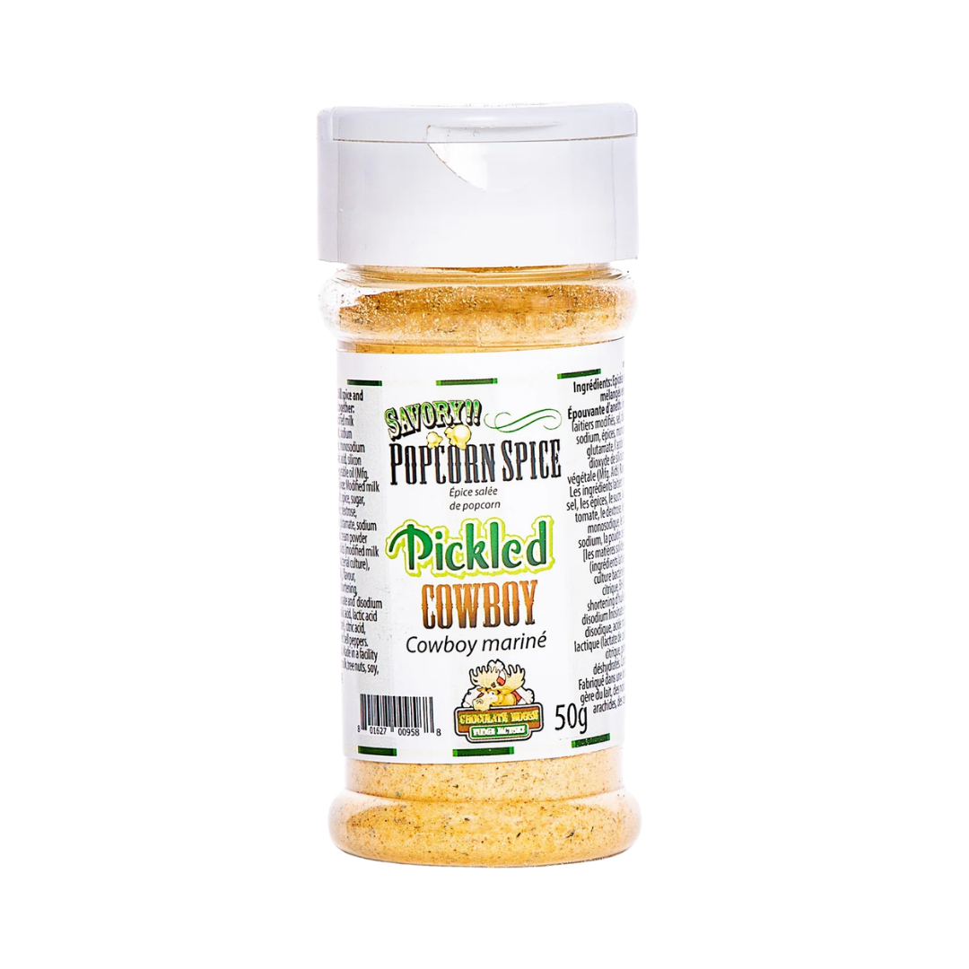 Chocolate Moose Fudge Factory Pickled Cowboy Popcorn Shaker