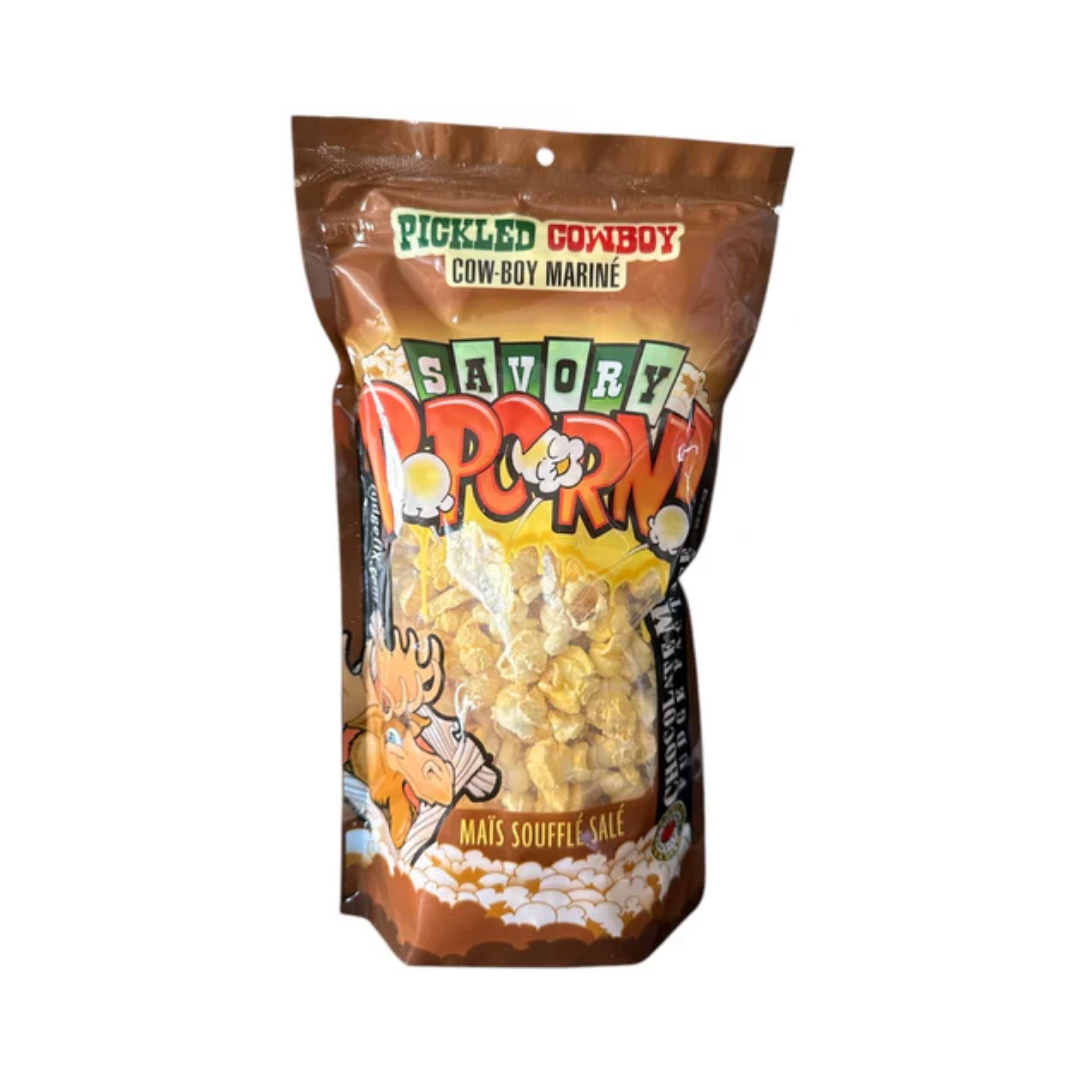 CHOCOLATE MOOSE FUDGE FACTORY PICKLED COWBOY SAVORY POPCORN