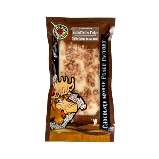 CHOCOLATE MOOSE FUDGE FACTORY SALTED TOFFEE FUDGE BARS