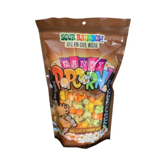 CHOCOLATE MOOSE FUDGE FACTORY SOUR RAINBOW CANDY POPCORN