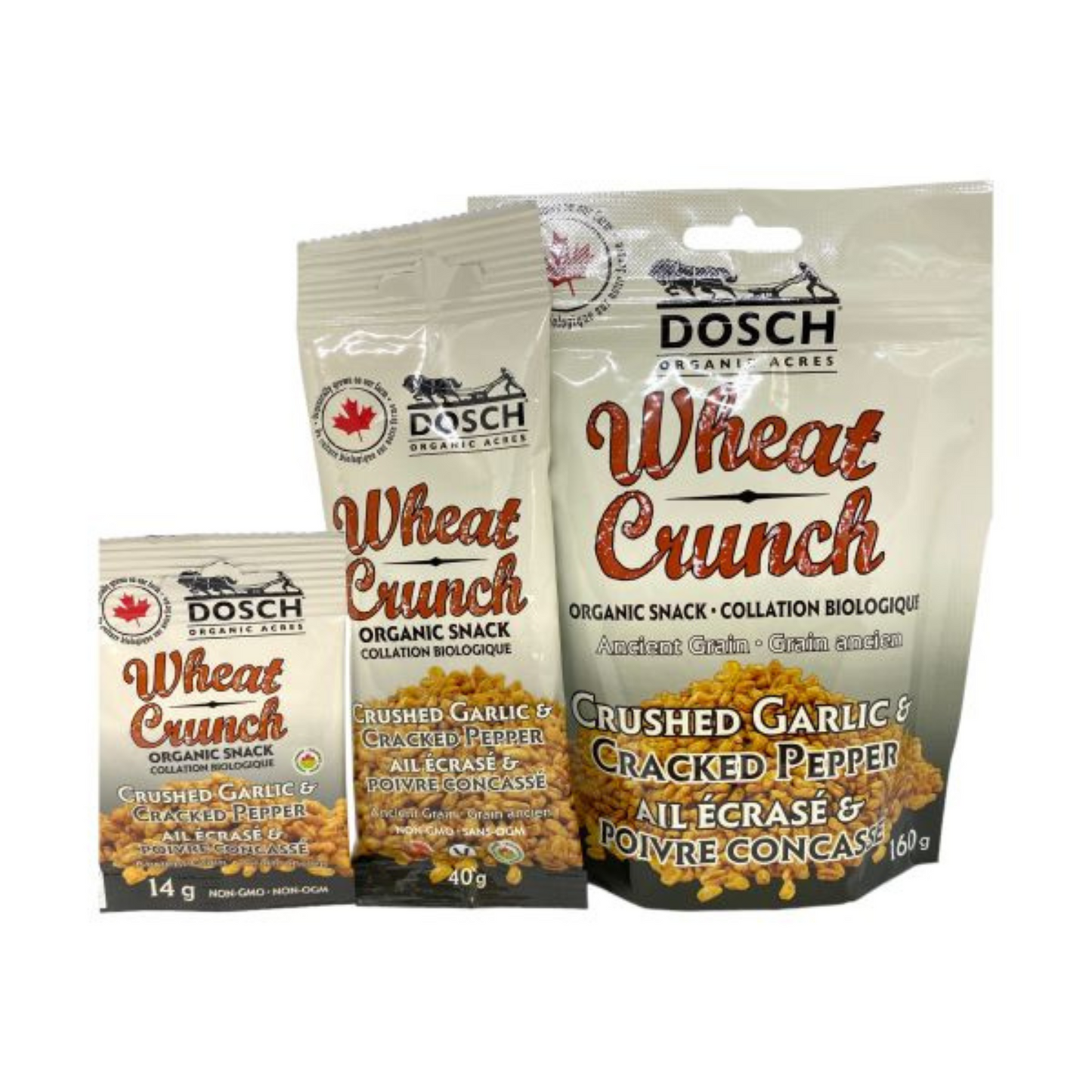 DOSCH ORGANIC ACRES WHEAT CRUNCH CRUSHED GARLIC & CRACKED PEPPER