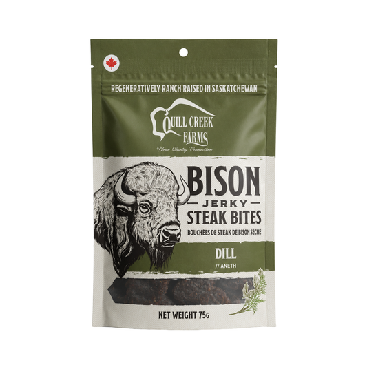 QUILL CREEK FARMS BISON JERKY BITES DILL