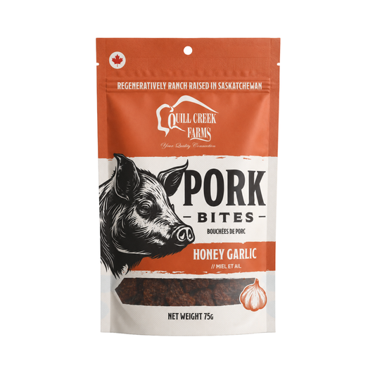 QUILL CREEK FARMS PORK BITES HONEY GARLIC